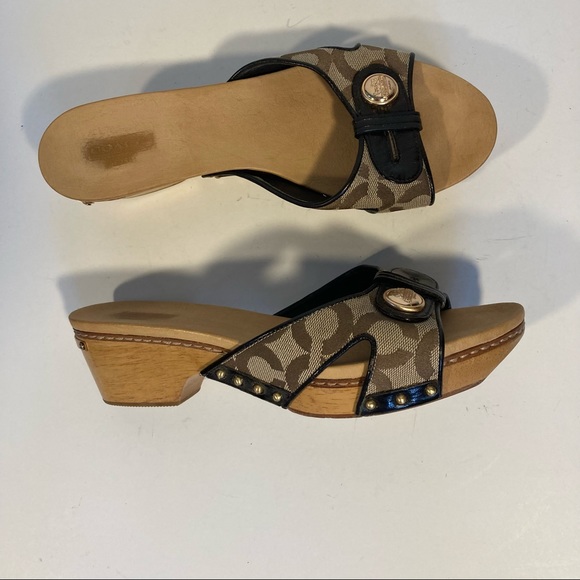 Coach Shoes - Coach LEE wooden shoes sz 7.5B heel 2”